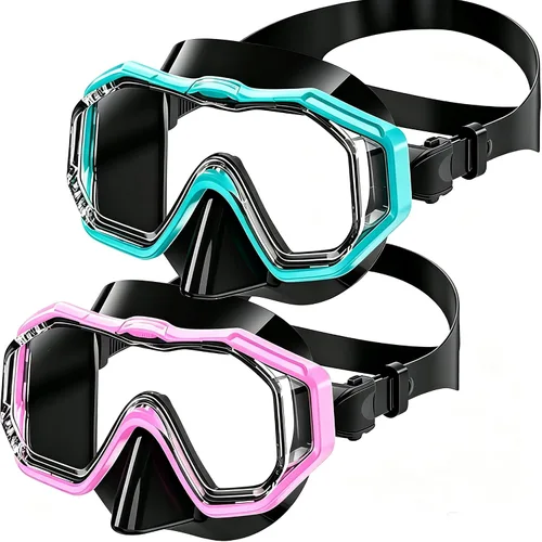 Vista 22 de Kids Swim Goggles 4‑16, 3‑Window Shatter‑Resistant Anti‑Fog, 180‑Degree Panoramic View with Nose Cover