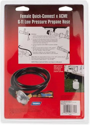 Vista 6 de Camco 57629 - Manguera reguladora de propano, 6 pies, con conector rápido hembra de Acme Nut