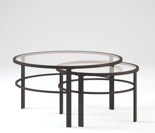 Vista 5 de Henn&Hart Mesa de centro moderna de 36", color negro