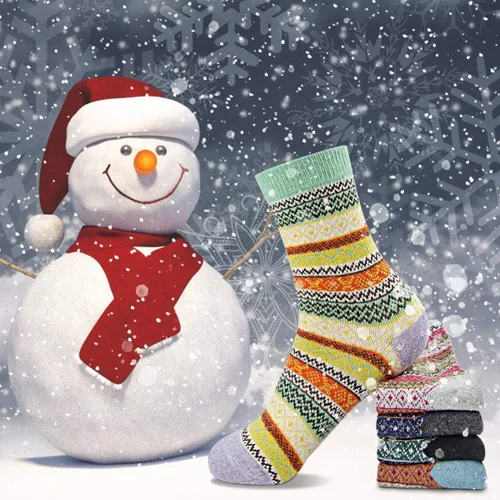 Vista 7 de FYC - Calcetines de invierno, para mujer, cálidos, de lana suave y gruesa, regalo de Navidad, calcetines deportivos acogedores, regalo para mujer