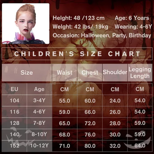 Vista 7 de IKALI - Disfraz elegante de vampiro para niña, vestido de princesa para Halloween
