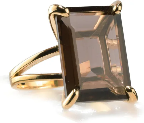 Vista 7 de Smoky Quartz Ring - Emerald Cut Gem Rings for Women - Vibrant Crystal Rings, Statement Rings, Fashion Rings, Birthstone Rings - Handmade Jewelry for