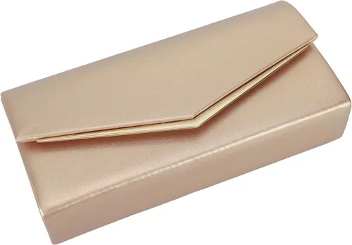Vista 6 de Bolso de noche para mujer, de cuero vegano, bolso de mano clásico elegante