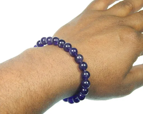 Vista 5 de Pulsera con cuentas de piedras preciosas de 0.315in para hombre y mujer.