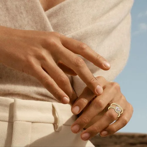 Vista 4 de Anillos de liquidación 2 en 1 para mujer joyería de boda compromiso regalos