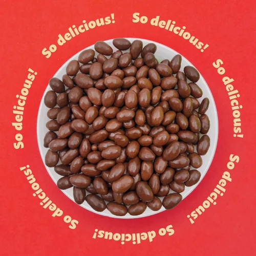 Vista 4 de Almendras cubiertas de chocolate con leche, nueces cubiertas de chocolate