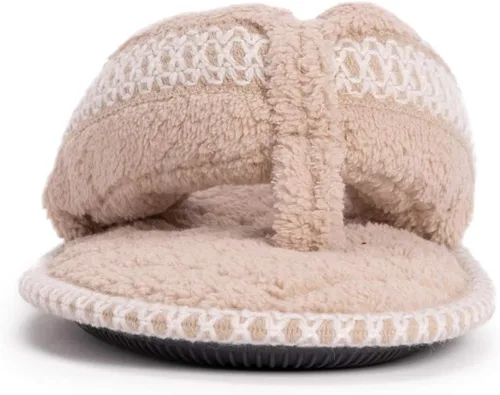 Vista 2 de MUK LUKS Darlene - Pantuflas de felpilla micro para mujer, color oro rosa