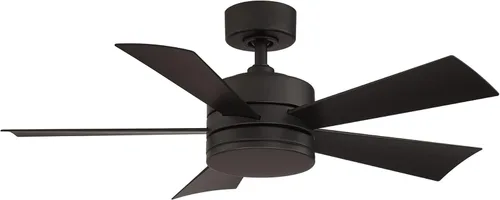 Vista 7 de Ventilador inteligente de techo con 5 aspas, accesorio de luz LED y control de pared para interiores o exteriores y para iOS o Android, Alexa