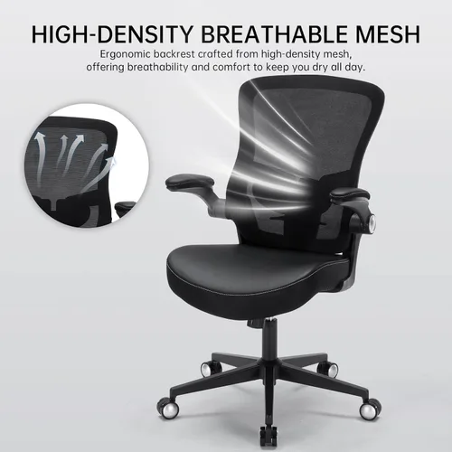 Vista 7 de Silla de oficina, 400 libras, ergonómica y resistente, con soporte lumbar ajustable, silla de computadora de malla transpirable con reposabrazos