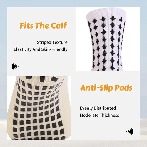 Vista 2 de wonhag Calcetines de fútbol para hombre antideslizantes 134 pares de almohadillas antideslizantes para fútbol, baloncesto, deportes con pinzas