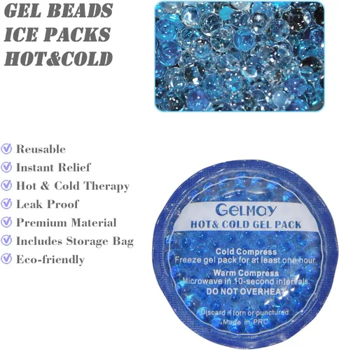Vista 4 de Parches de ojo de hielo para ojos hinchados, almohadilla de parche médico refrescante para ojos de gel, paquete de gel para terapia fría y caliente