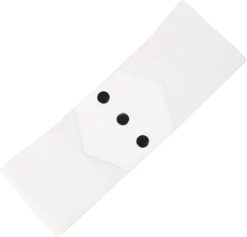 Vista 4 de GRACE KARIN Cinturón de corsé blanco para mujer, cinturón ancho y elástico de 3.9 pulgadas, cinturones gruesos vintage, talla M, Blanco