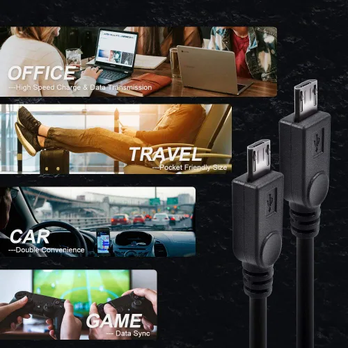 Vista 6 de UCEC Cable de carga doble micro USB Splitter que alimenta hasta dos dispositivos micro USB a la vez desde un solo puerto USB (paquete de 1)