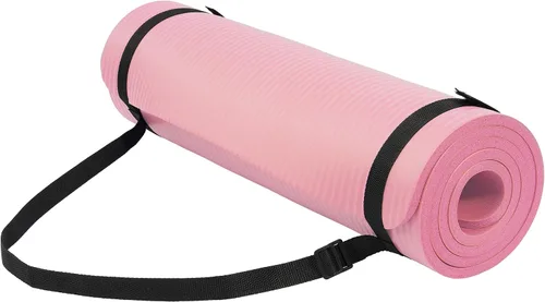 Vista 11 de Fitvids Tapete de yoga de 1/2 pulgada, extra grueso, de alta densidad, antidesgarros, con correa de transporte, adecuado para varios ejercicios