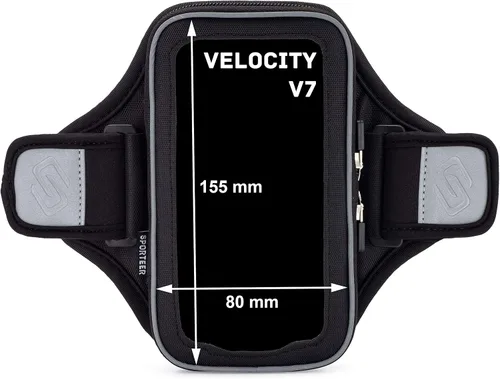 Vista 7 de Sporteer Velocity V7 - Brazalete para teléfonos estándar y pequeños, funda ajustada para iPhone 17, 16, 15 Pro (no Max), Galaxy S26, S25, Pixel 10