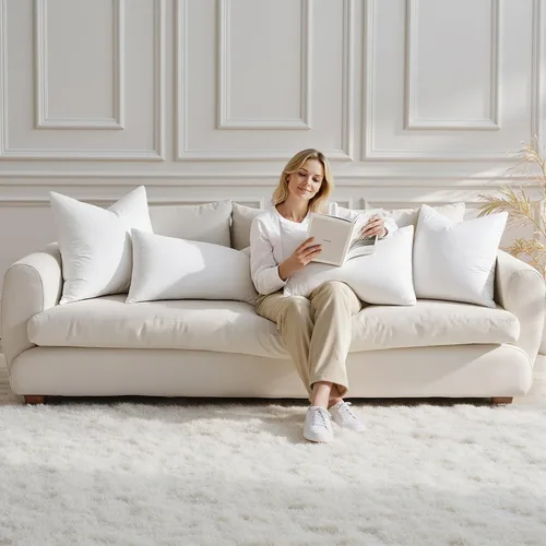 Vista 6 de MIULEE - Relleno de almohada de 12x16 pulgadas con plumas y plumón, almohada esponjosa y cómoda con tela de algodón para cama, sofá y sillón
