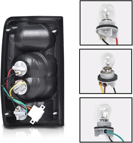 Vista 5 de G-PLUS Luces traseras lámpara de freno con bombillas compatible con Toyota Hilux Pickup Truck 1989-1995 8156089166, 8155089166, TO2800105, TO2801105