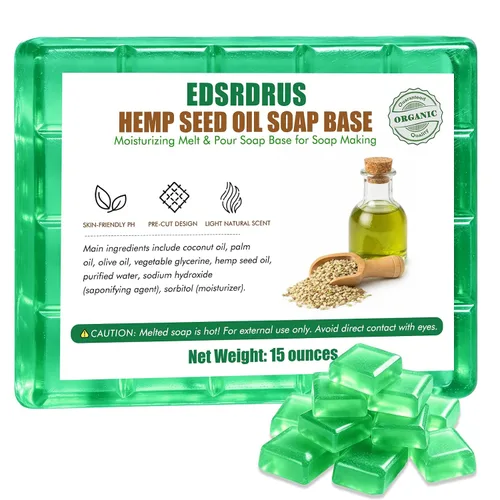 Vista 14 de Base de jabón de glicerina de 15 onzas – Base de jabón perfumada para derretir y verter para manualidades, fácil de cortar, vegana y natural