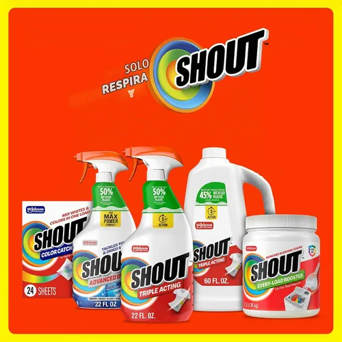 Vista 9 de Shout Active Enzyme - Spray removedor de manchas para lavandería, fórmula de triple acción se aferra, penetra y levanta más de 100 tipos de manchas