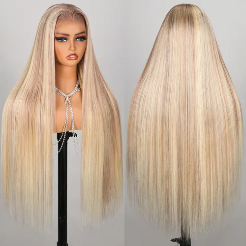 Vista 7 de Peluca de cabello humano rubio 613 con encaje frontal, peluca de cabello humano de 13 x 4 con encaje frontal, peluca Bob prearrancada con cabello
