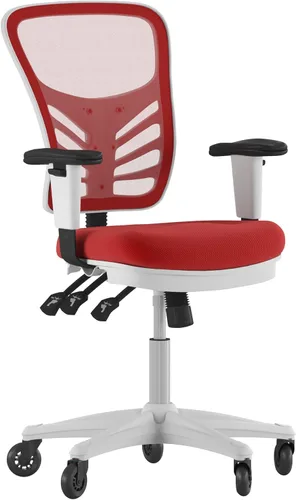 Vista 15 de Flash Furniture Nicholas Silla de oficina ergonómica giratoria ejecutiva multifunción de malla negra con brazos ajustables y ruedas de rodillo