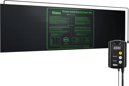 Vista 19 de iPower tapete térmico para plantón, tapete térmico hidropónico caliente con diseño impermeable duradero, estera de calor solamente, Negro