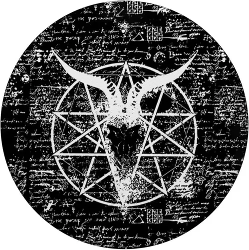 Vista 3 de PopGrip intercambiable Dark Academia Wiccan Gothic Satan Baphomet PopSockets en blanco y negro