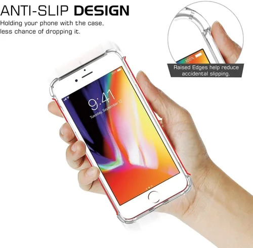 Vista 3 de Funda para teléfono compatible con iPhone 8 Plus/iPhone 7 Plus], cubierta trasera dura transparente con 4 esquinas a prueba de golpes, funda