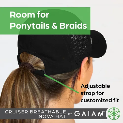 Vista 5 de Gaiam - Gorra transpirable para mujer, visera preformada, tamaño ajustable para correr