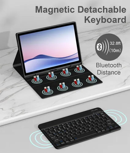 Vista 2 de Case with Keyboard for Samsung Galaxy Tab A8 (Black)
