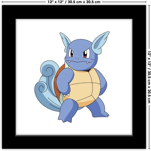 Vista 7 de Trends International Gallery Pops Pokemon - Arte de pared de Wartortle, versión enmarcada negra, 12 x 12 pulgadas