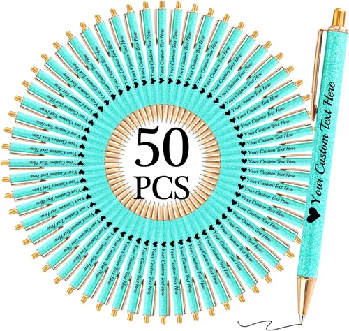 Vista 70 de Bolígrafos con purpurina personalizados con nombre, bolígrafos bonitos y bonitos personalizados, bolígrafos retráctiles de tinta negra, suministros