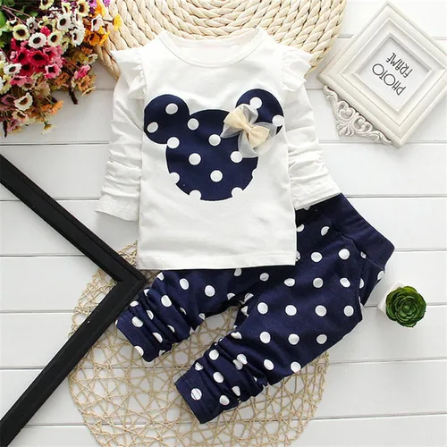 Vista 4 de Avidqueen Cute Toddler Baby Girls Clothes Set Long Sleeve T-Shirt and Pants Kids 2pcs Outfits