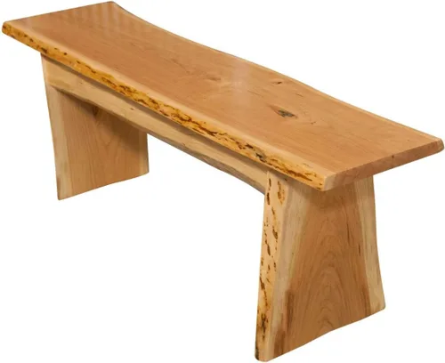 Vista 3 de Rustic Red Door Co. Banco de madera con borde vivo para mesa de comedor, entrada, dormitorio, acento de sala de estar, losa de madera maciza