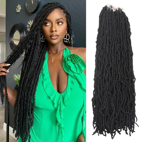 Vista 42 de Extensiones de pelo sintético, estilo diosa, rizado, ondulado, trenzas, pre-rizado, suave, para mujeres