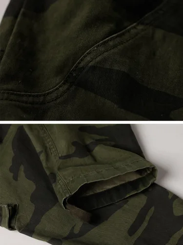 Vista 5 de AKARMY - Pantalones cargo informales para hombre, pantalones militares de camuflaje, pantalones de combate y trabajo con 8 bolsillos (sin cinturón)