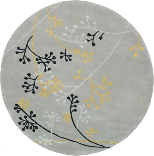 Vista 2 de SAFAVIEH Soho Collection - Alfombra redonda de 6 pies, color gris, lana hecha a mano, ideal para zonas de alto tráfico en sala de estar, dormitorio