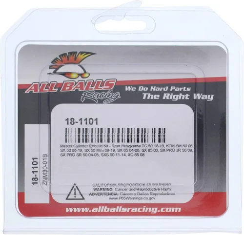 Vista 4 de All Balls Kit de reconstrucción de cilindro maestro (18-1101) compatible con/reemplazo para Husqvarna TC 50 2018 2019, negro