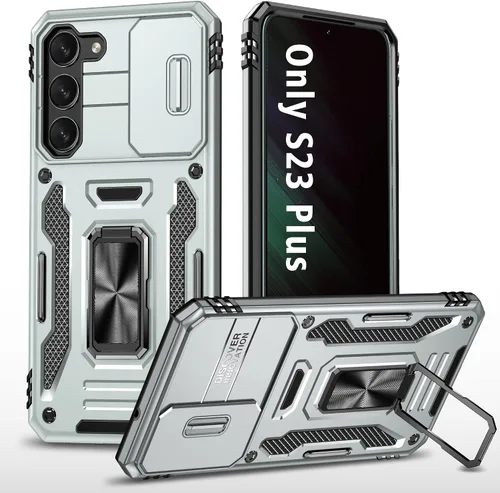 Vista 8 de ANGELAS - Funda a prueba de golpes para Samsung Galaxy S23 Plus, parachoques de silicona TPU con protección anticaídas, cubierta deslizante