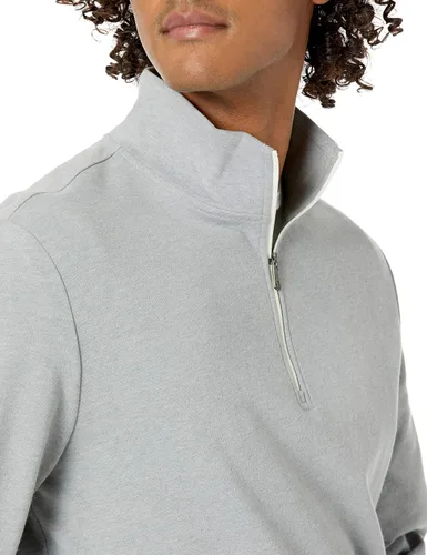 Vista 3 de Tienda Essentials Sudadera ligera de rizo francés con cremallera de un cuarto para hombre
