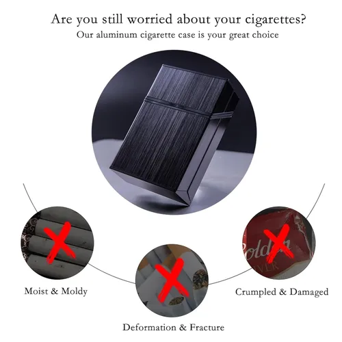 Vista 2 de Paquete de 4 cajas de cigarrillos de aluminio de 3.346 in de metal duro