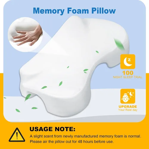 Vista 3 de Almohada para dormir de lado con orificios para los brazos, almohada de espuma viscoelástica para alivio del dolor cervical de cuello, hombros