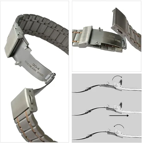 Vista 3 de PBCODE Brushed Stainless Steel Watch Bands for Men Women Quick Release Watch Strap with Straight End,Solid Metal Watch Band