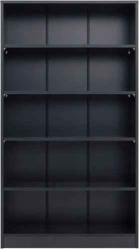 Vista 4 de Stary Estantería negra de 5 estantes de madera de 60 pulgadas de alto para dormitorio