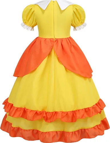 Vista 6 de ICECUTE Vestidos de princesa de margaritas para niñas, disfraz de princesa de margarita, disfraces de Halloween con accesorios