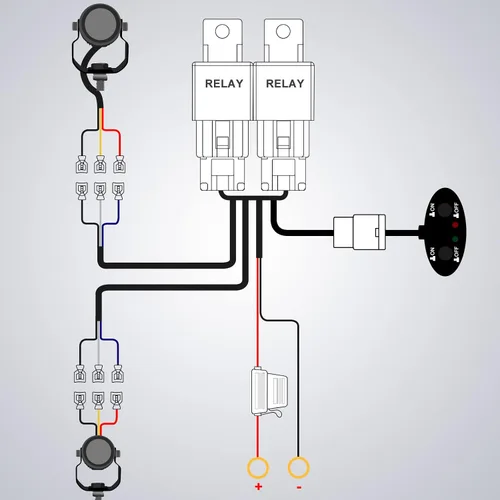 Vista 7 de Zmoon Luces antiniebla LED de conducción para motocicleta, 60 W, cápsulas LED blancas y ámbar, luces de proyector auxiliar de 1.3 pulgadas