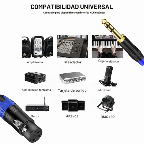 Vista 6 de Doble hembra XLR a 1/4 pulgadas (0.250 in) TRS estéreo macho enchufe Y-Splitter Cable, desequilibrado 2-XLR hembra a cuarto de pulgada adaptador