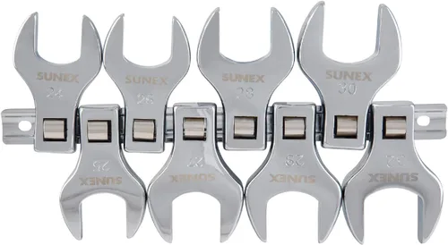 Vista 6 de SUNEX TOOLS 9720A Juego de llaves de pata recta Jumbo SAE de 1/2 pulg, 1 pulg - 1-3/8 pulg, totalmente pulidas, 7 piezas