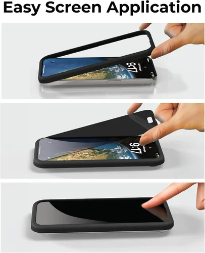 Vista 7 de Paquete de 2 protectores de pantalla de privacidad para iPhone 13/13 Pro/14 película de vidrio templado privado antiespía, dureza 9H y resistente a