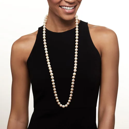 Vista 7 de Ross-Simons 11-12mm Cultured Pearl Necklace With 14kt Yellow Gold